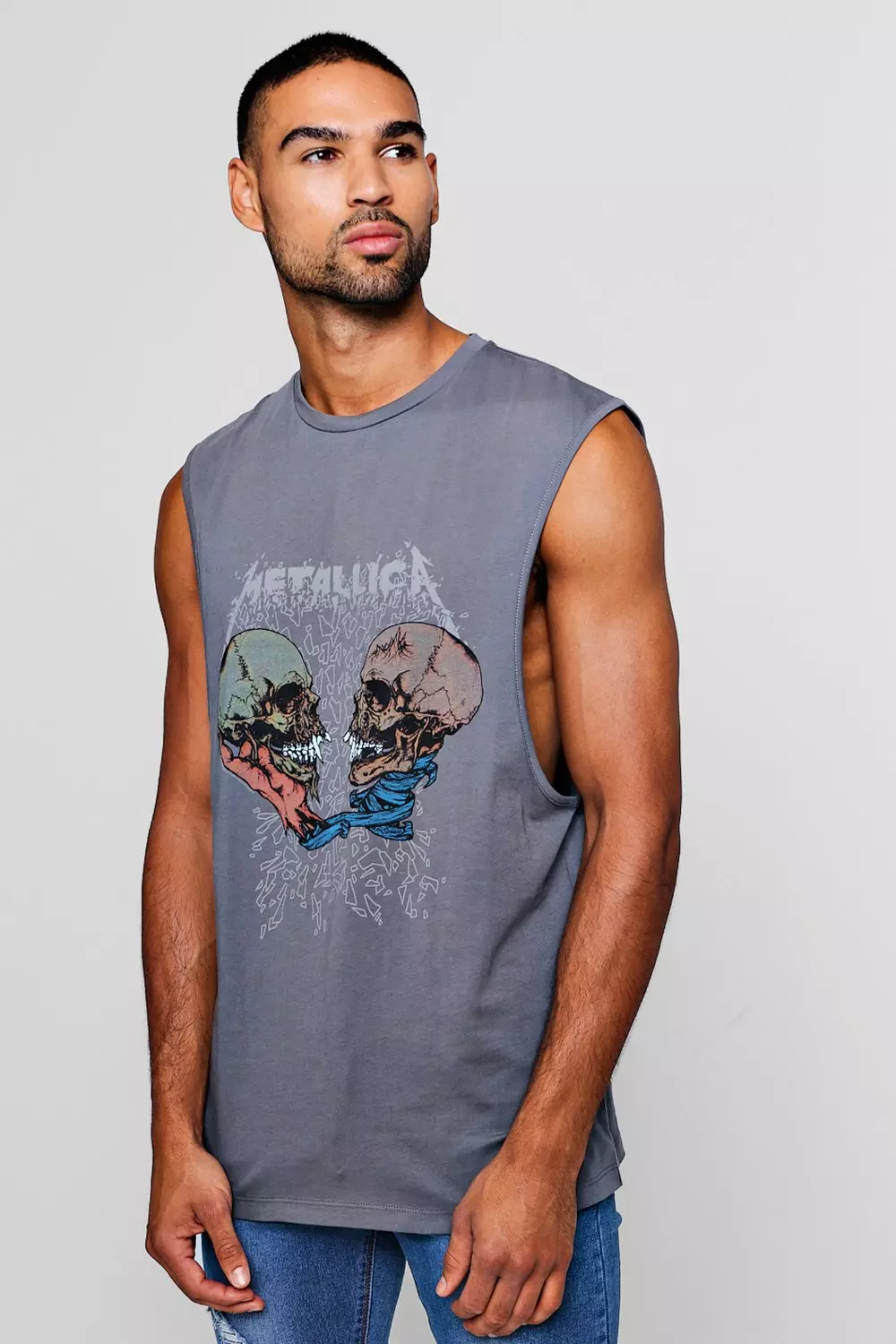 Metallica Scull Drop Arm Hole Vest