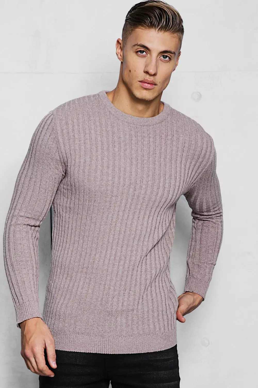 Ribbed Crew Neck Jumper