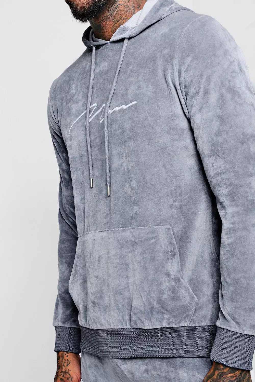 Crushed velvet hot sale tracksuit mens