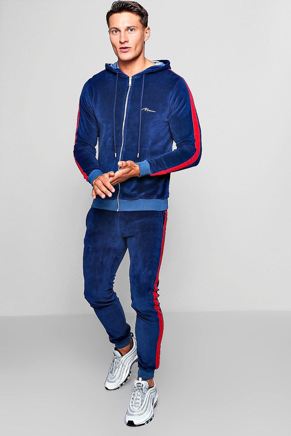 boohooman velour tracksuit