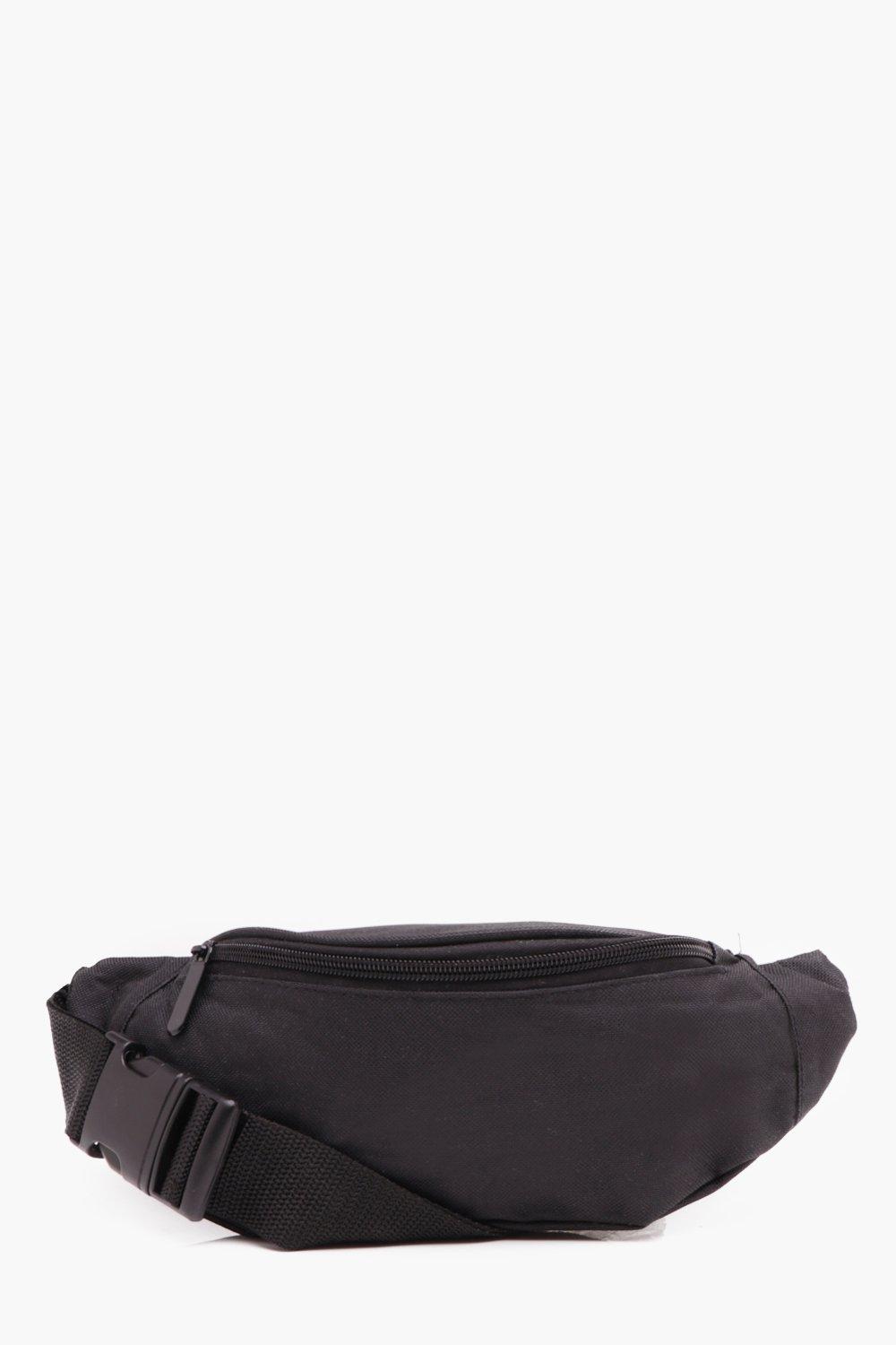 black canvas bum bag