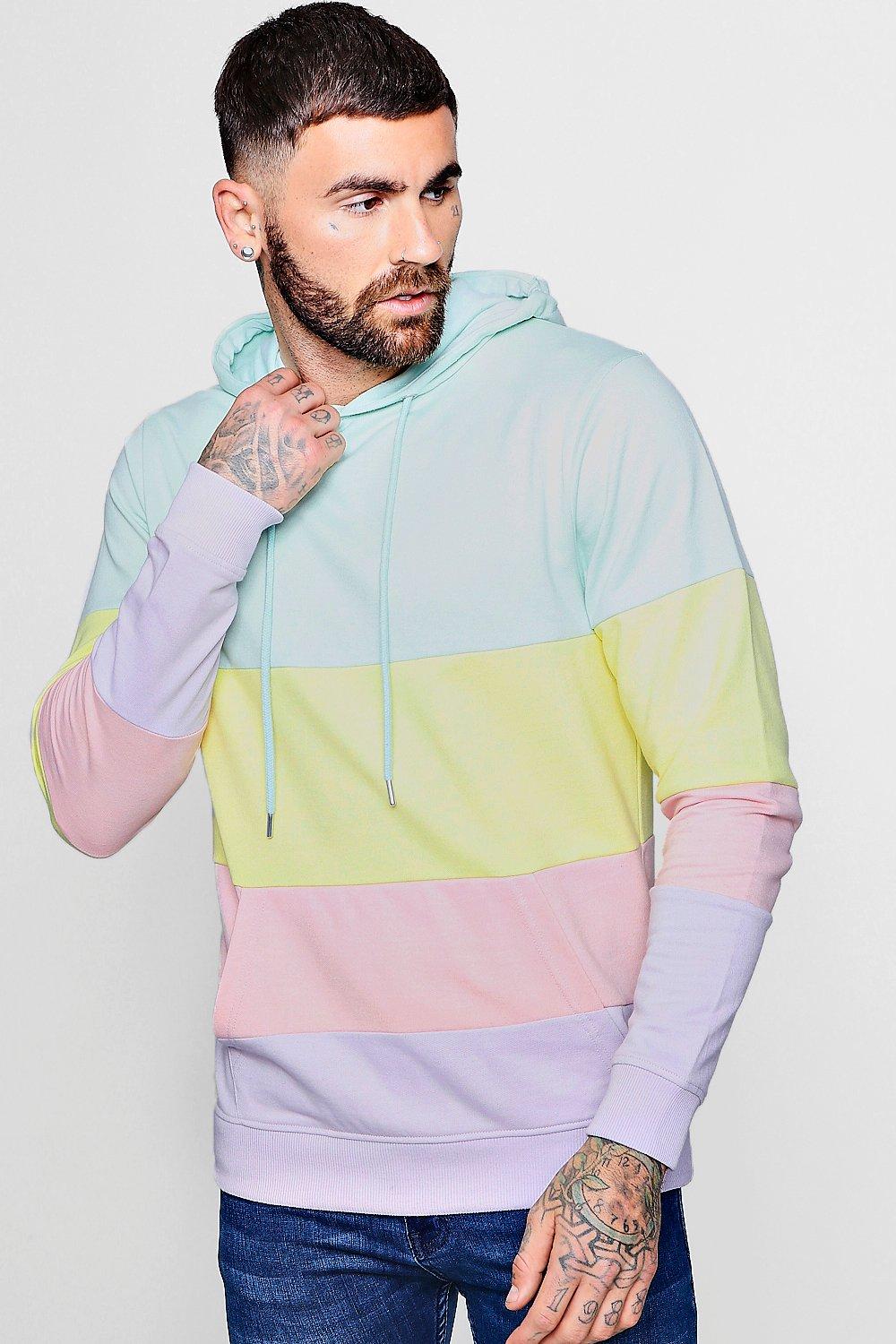 pastel color block hoodie