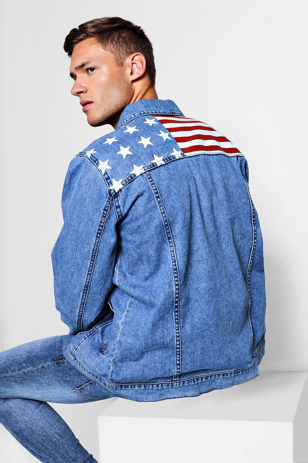 jean jacket with flag