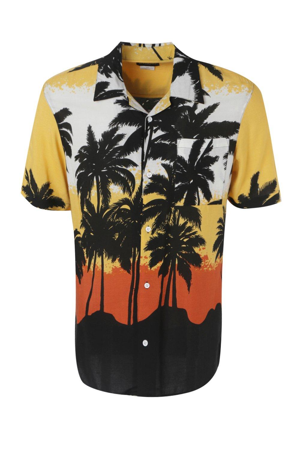 Short Sleeve Palm Print Revere Shirt Co-ord alternative image
