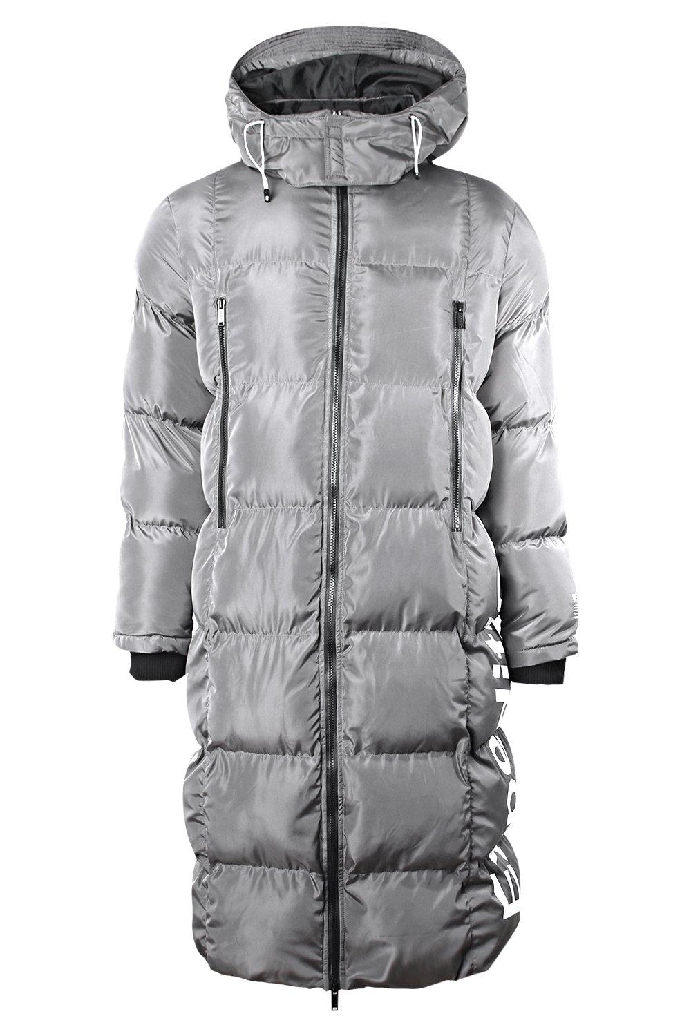 longline duvet jacket with hood