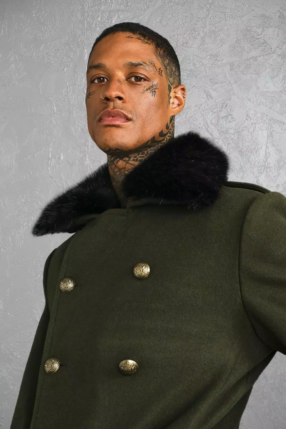 Military shop style overcoat