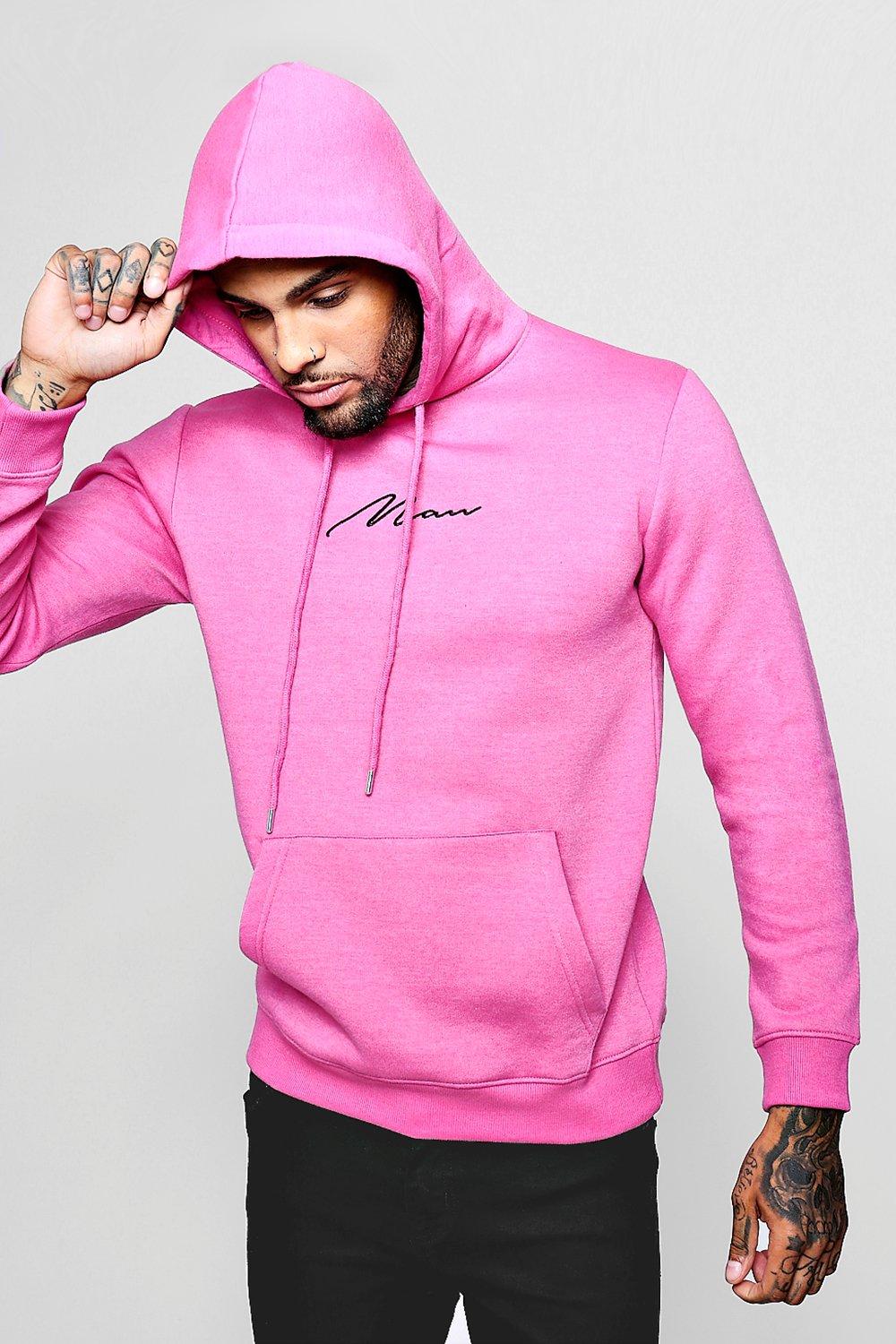 pink guys hoodie