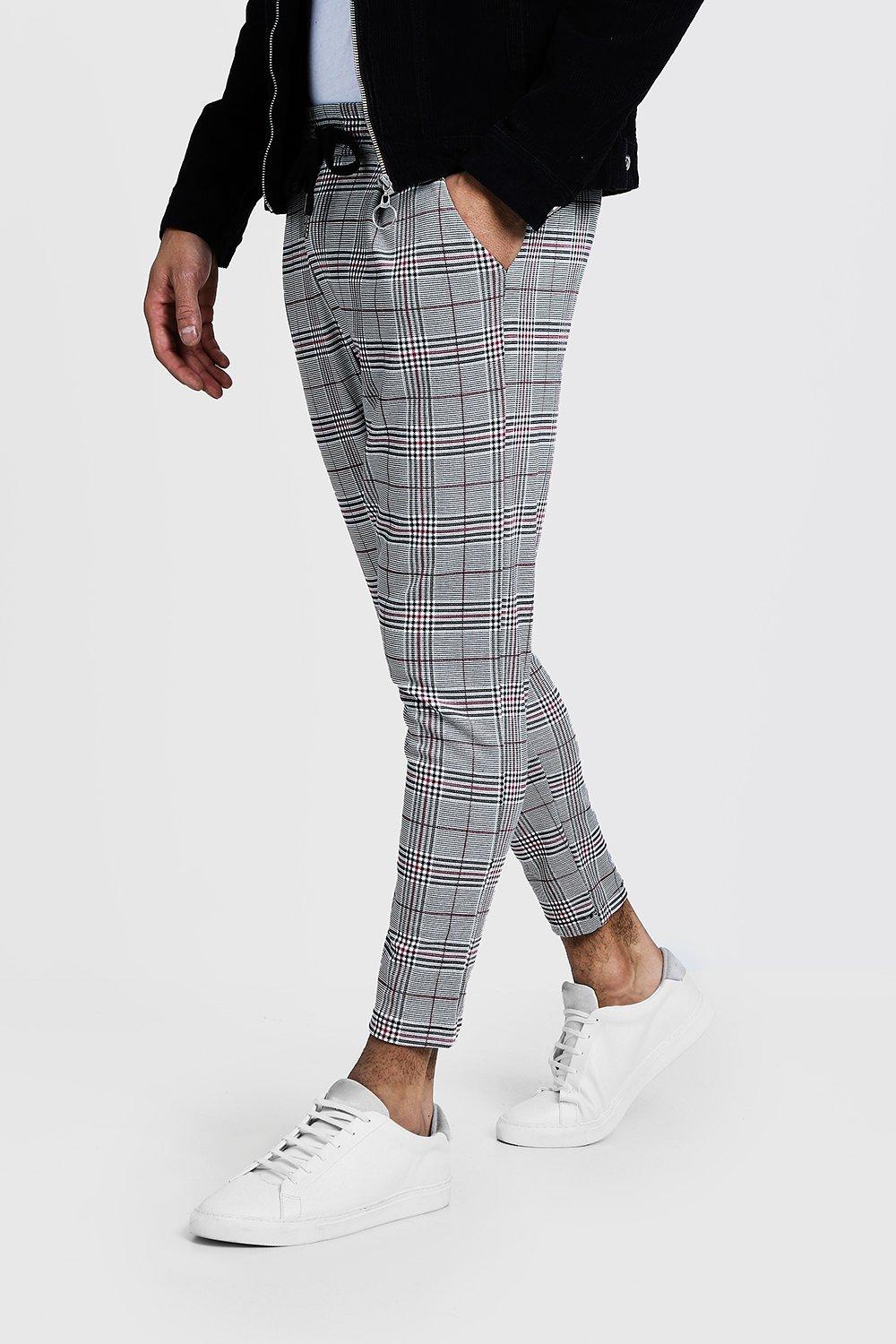 boohooman smart checked jogger