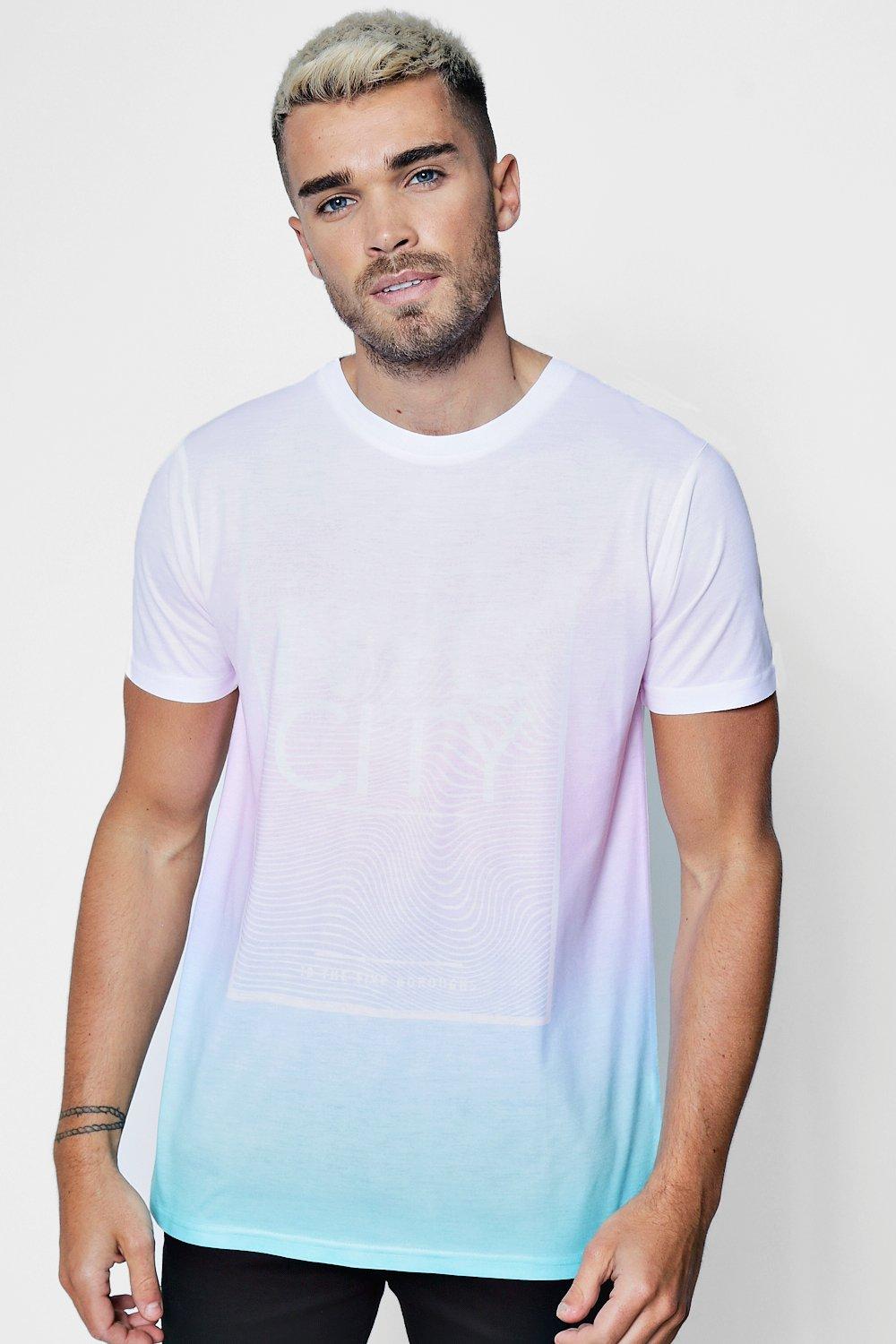 Nyc Ombre Dye Design T Shirt Boohoo Uk