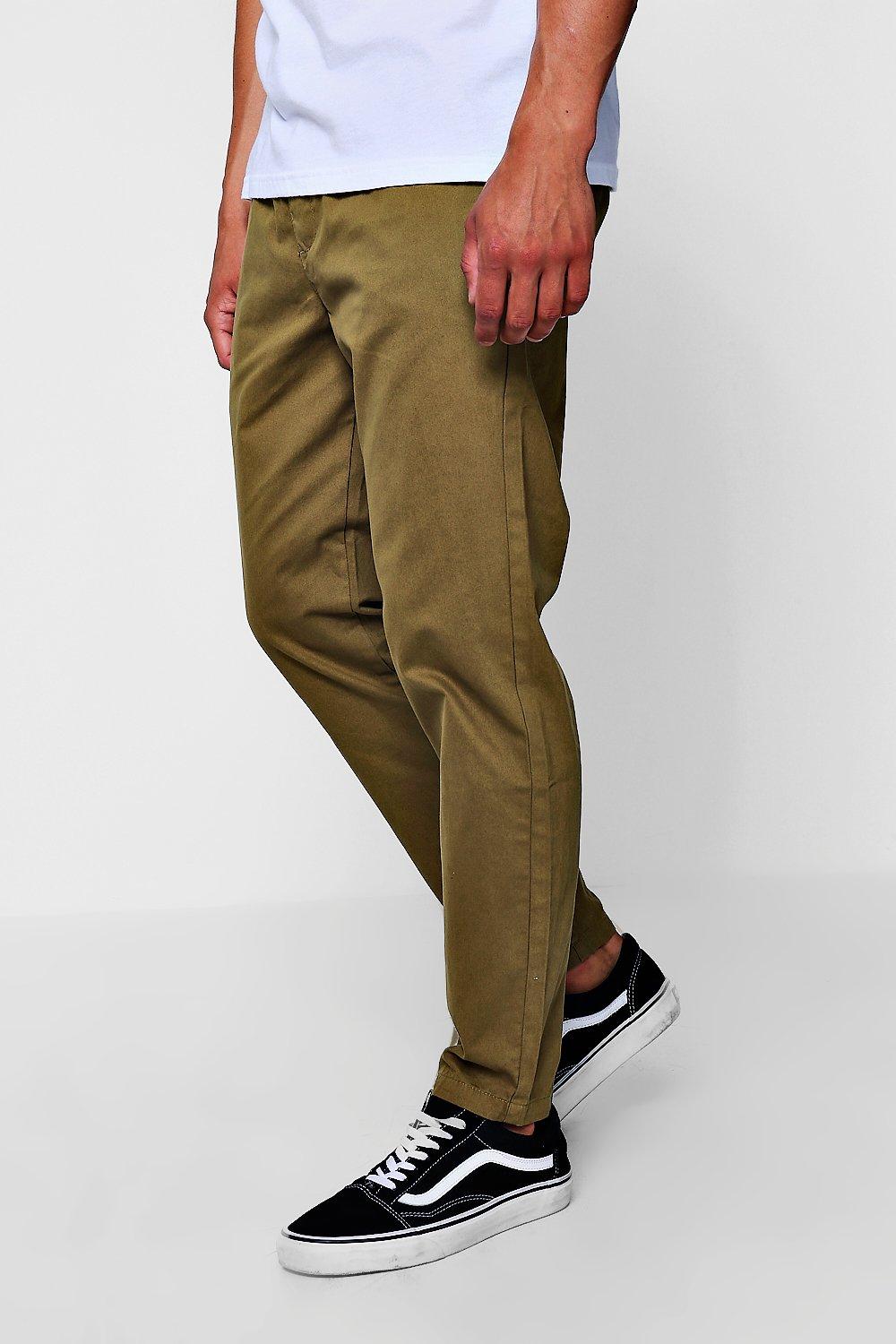Pantaloni Chino Stile Pantaloni Jogging Color Kaki Boohoo
