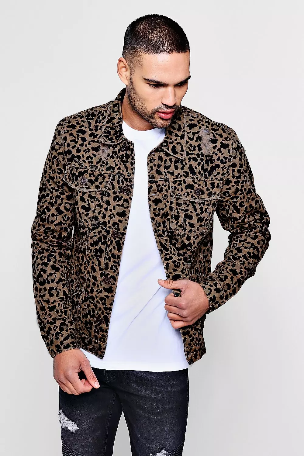 Blouson best sale jean leopard