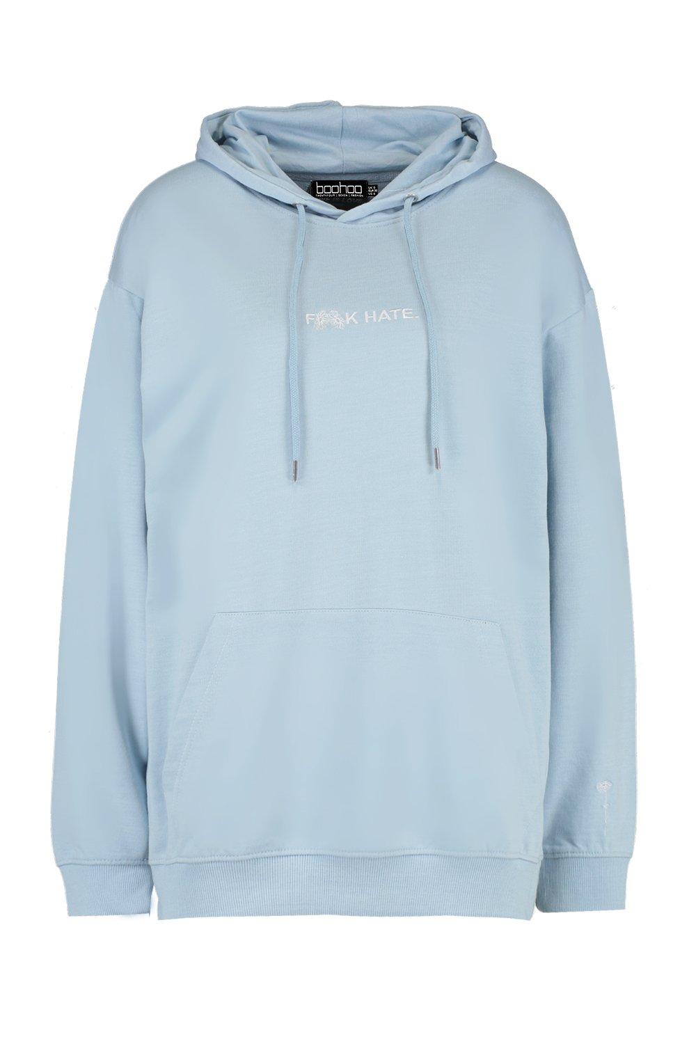 pale blue hoodie