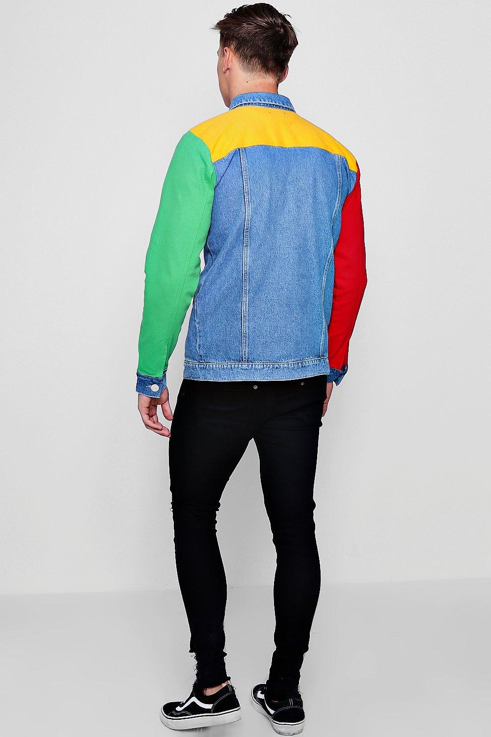 colour block denim jacket