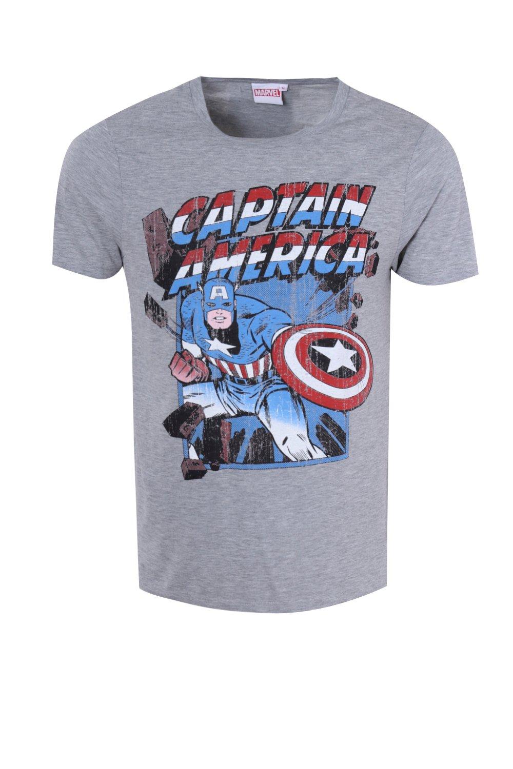 captain america t shirt grey