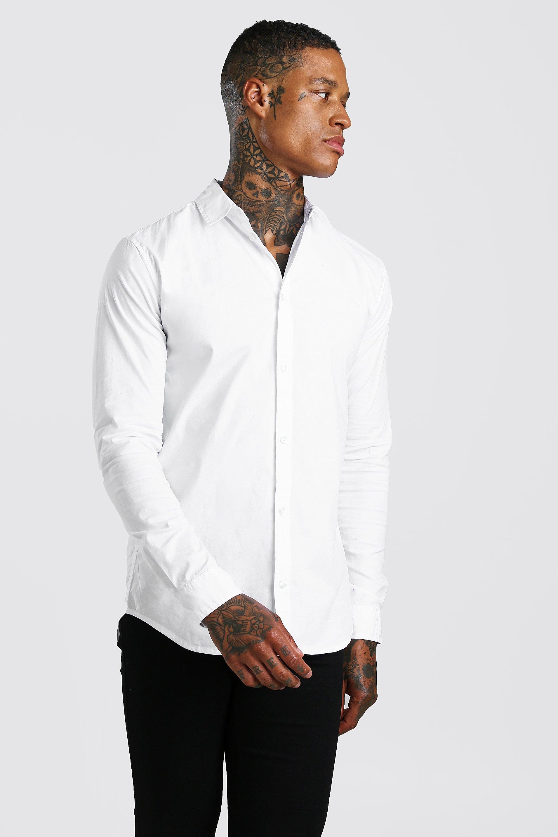 

Fit без рукавов Рубашка с длинными рукавами, White