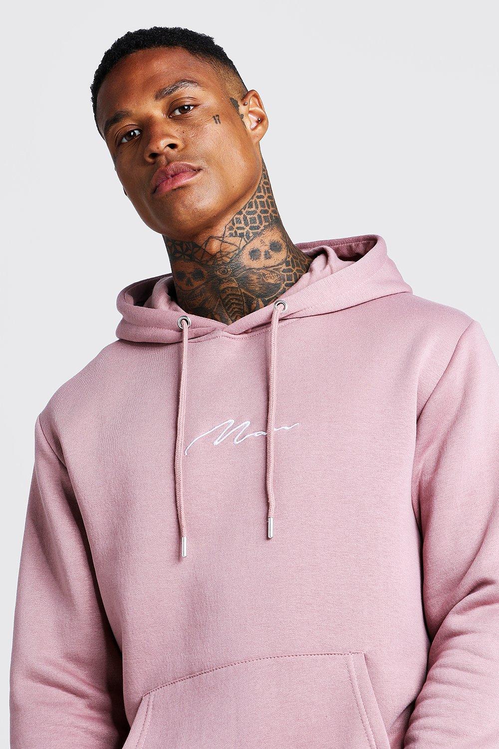 boohooman pink hoodie