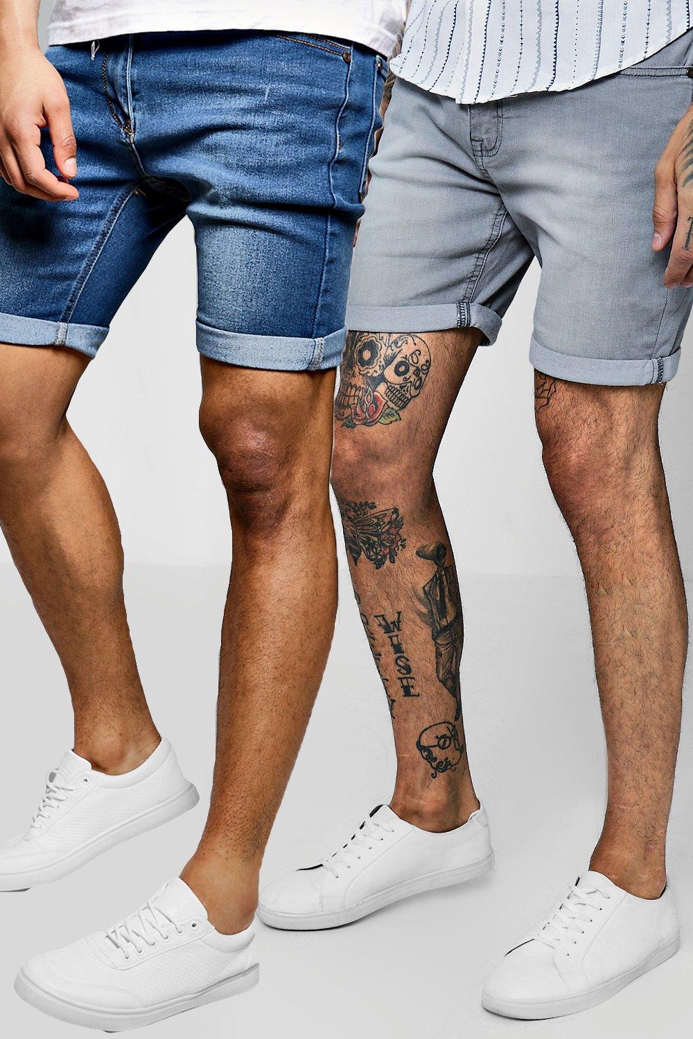 

2 Pack Denim Shorts In Skinny Fit, Multi