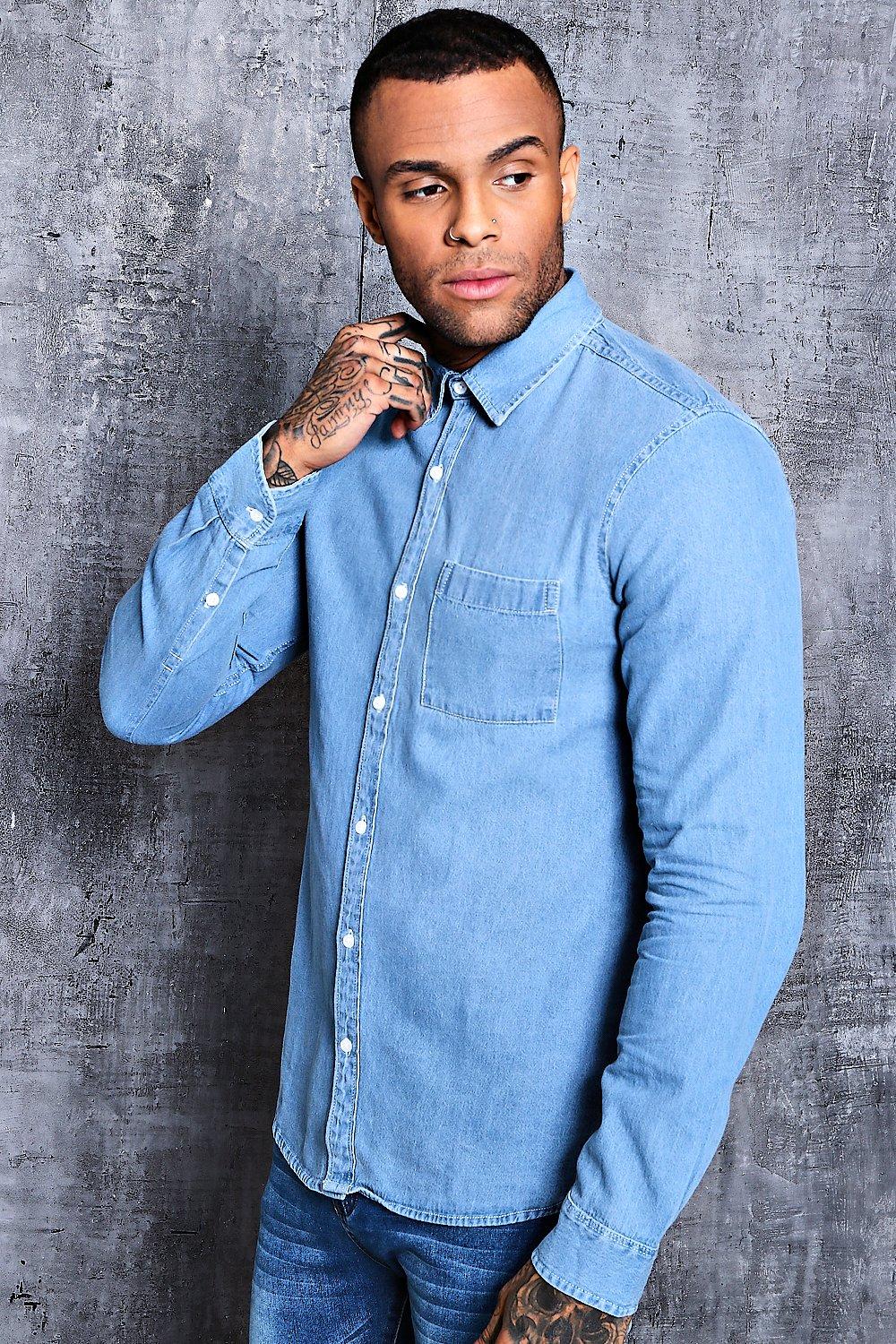 pale blue denim shirt