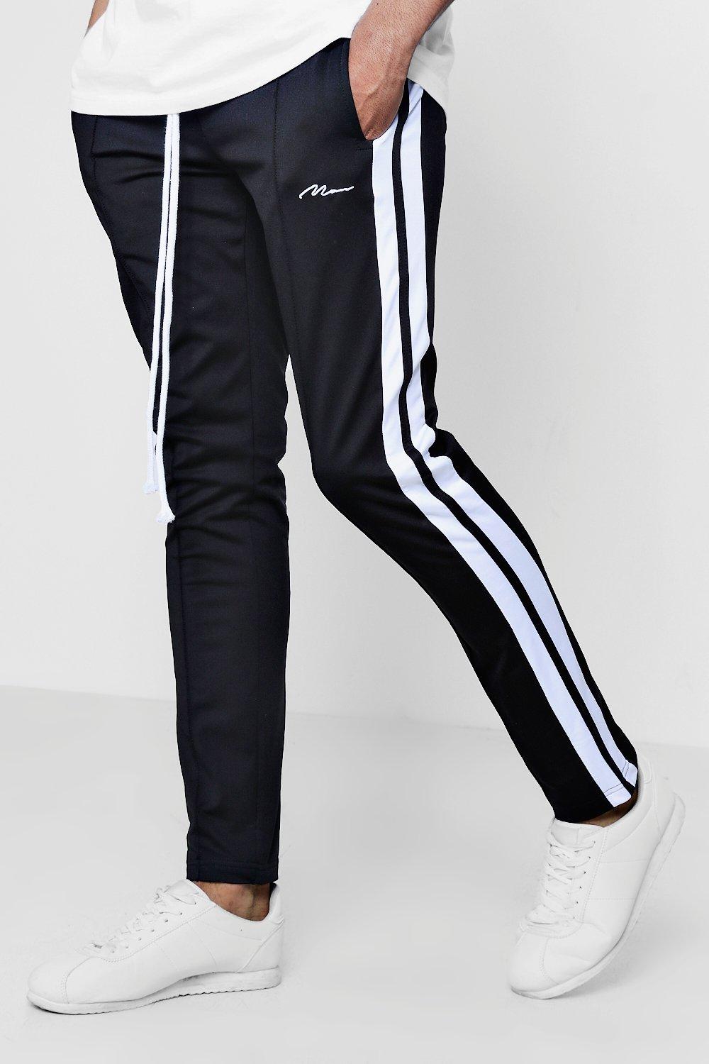 side stripe joggers mens