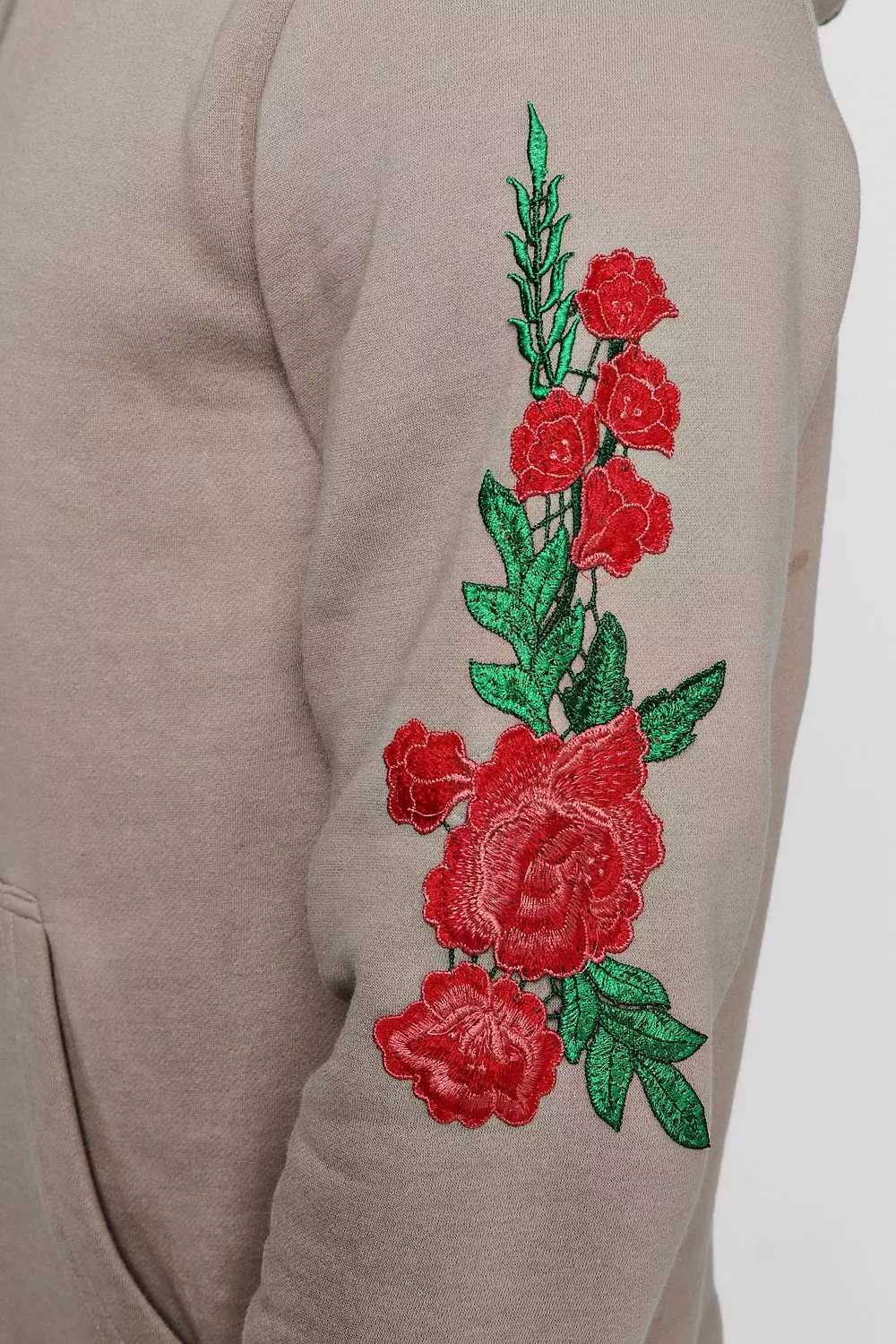 Embroidered hot sale rose sweatshirt