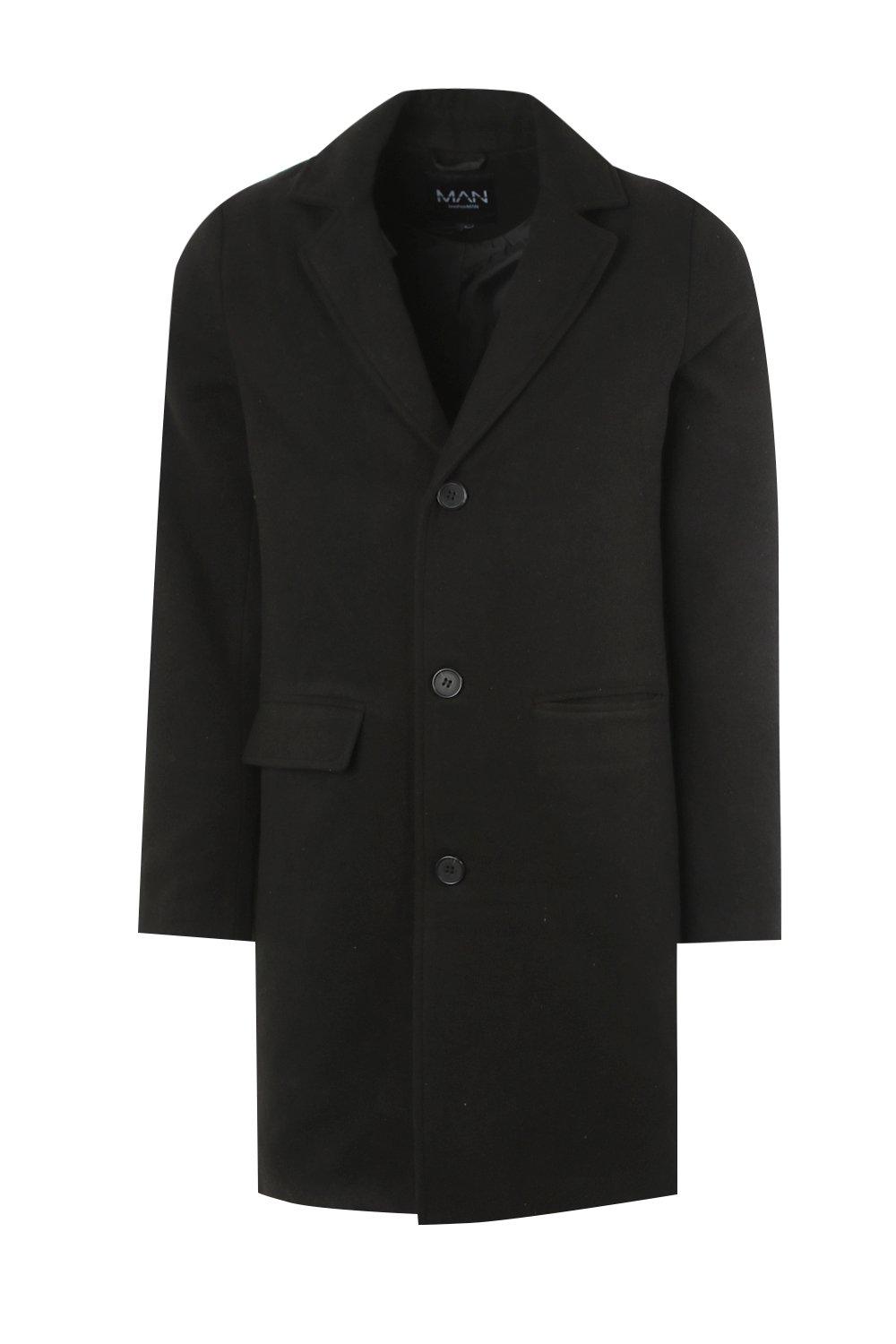 black single breasted overcoat