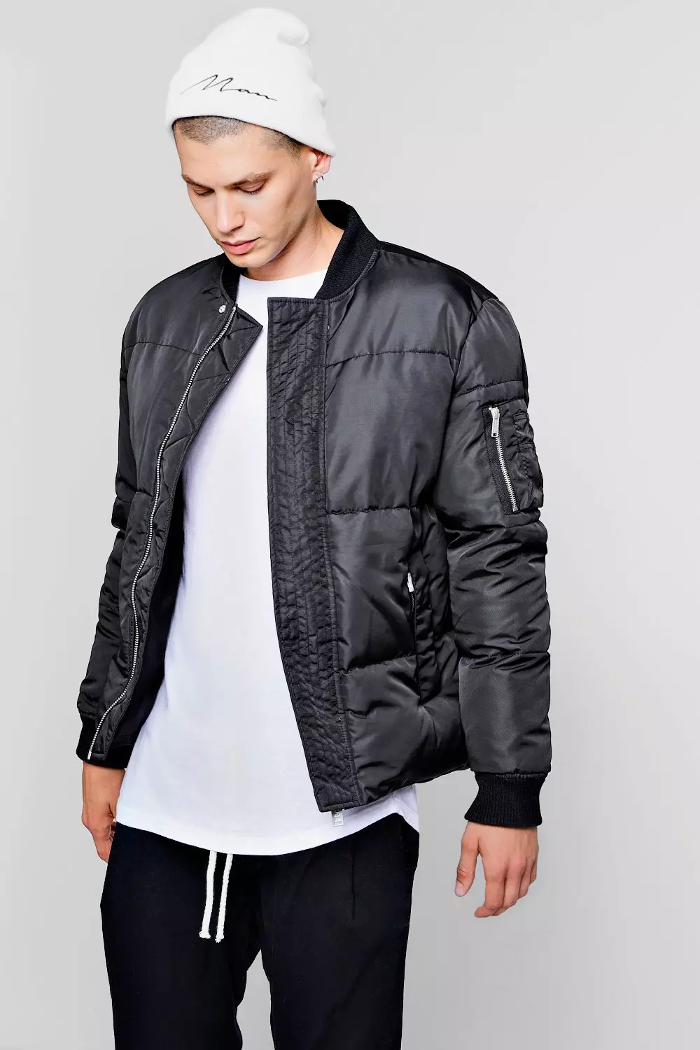 Black bomber store puffer jacket