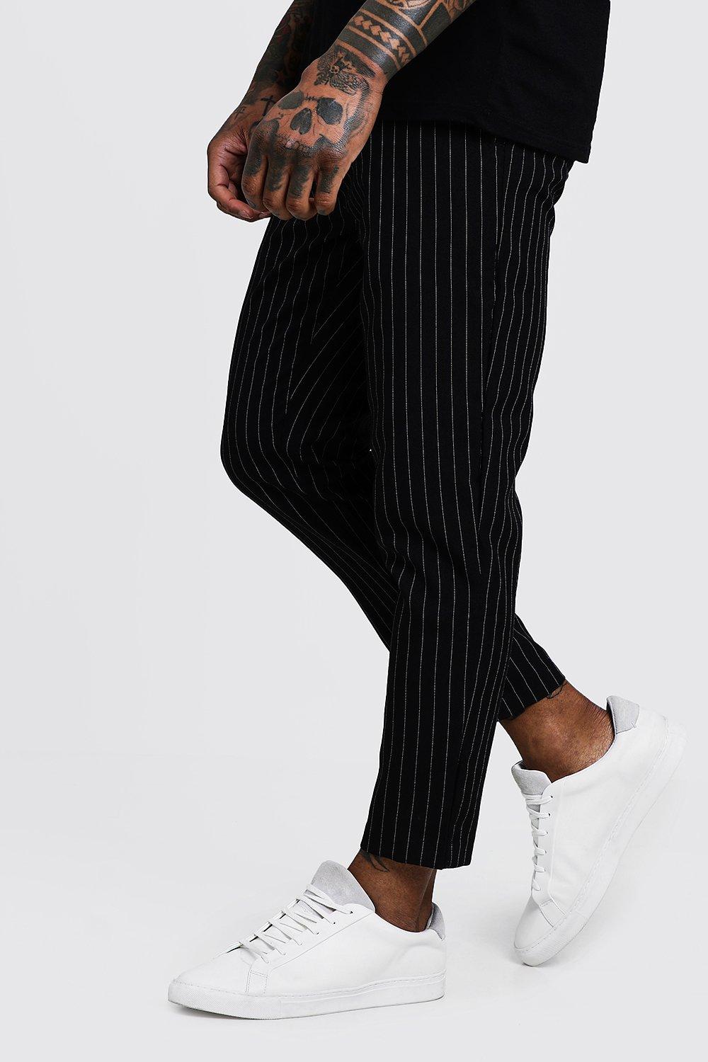 mens pinstripe joggers