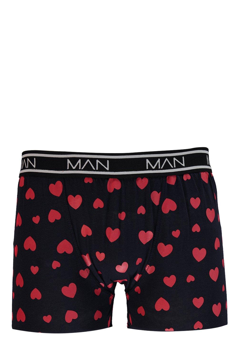 Valentines Heart Boxers - boohooMAN