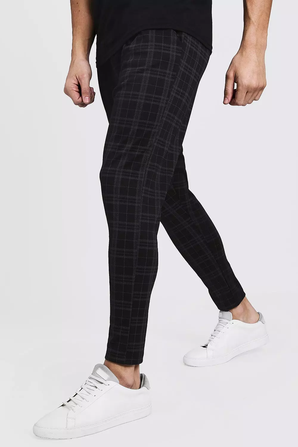 Black sales checkered joggers