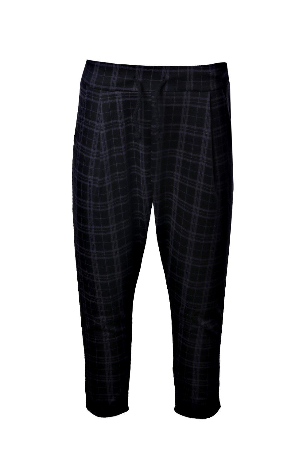 mens smart checked joggers