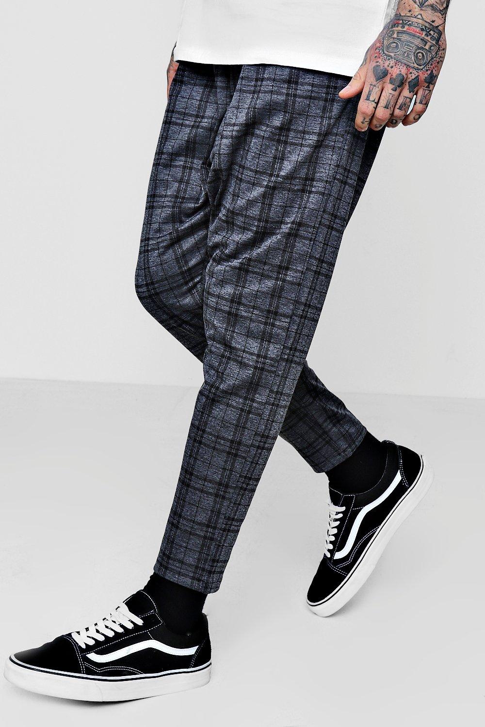 grey checked joggers