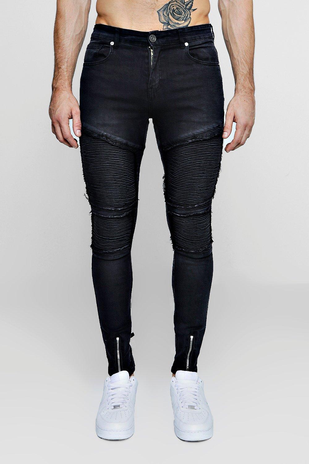 mens super skinny biker jeans