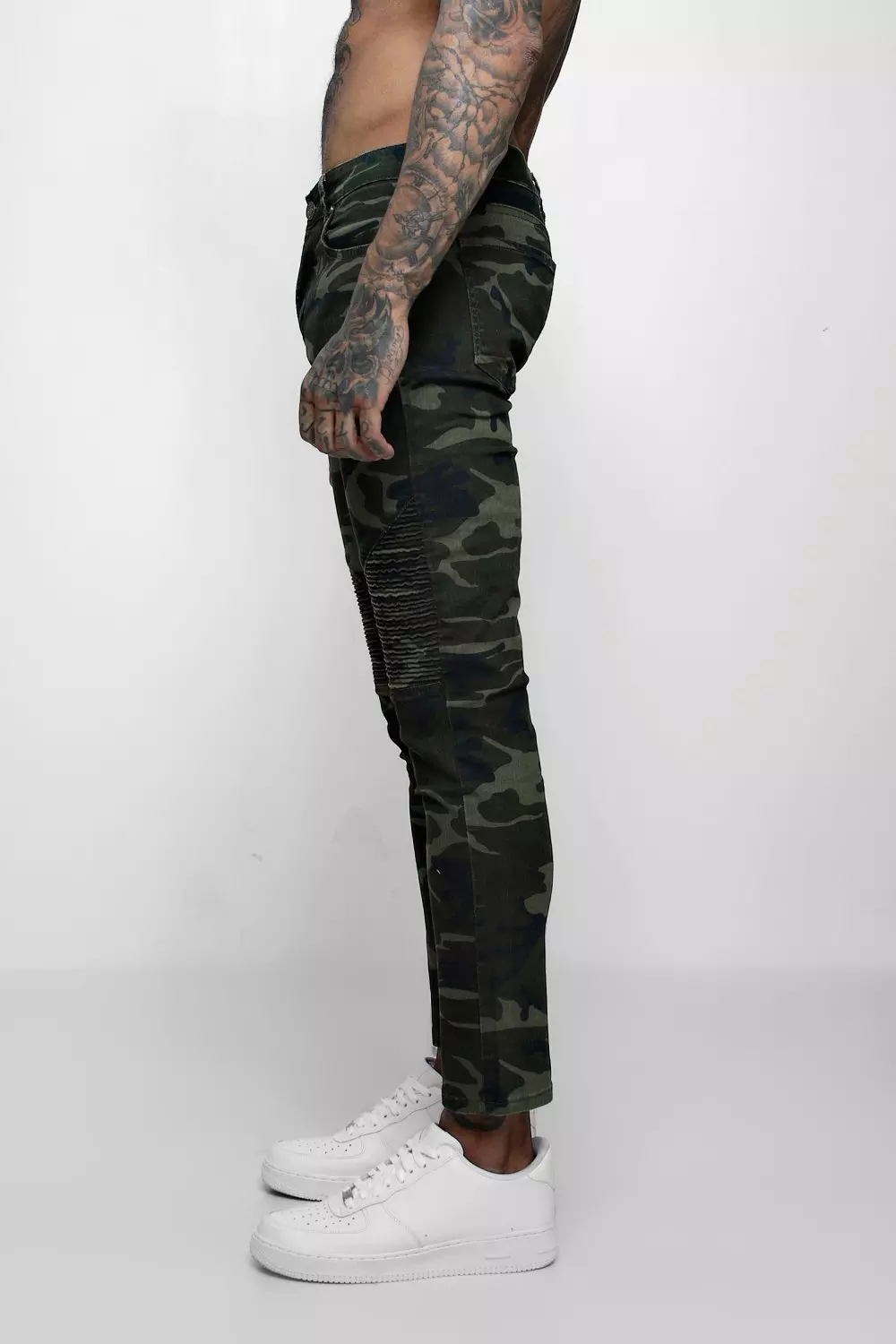 Mens skinny camo on sale trousers