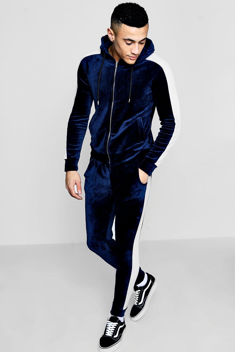 boohooman velour tracksuit