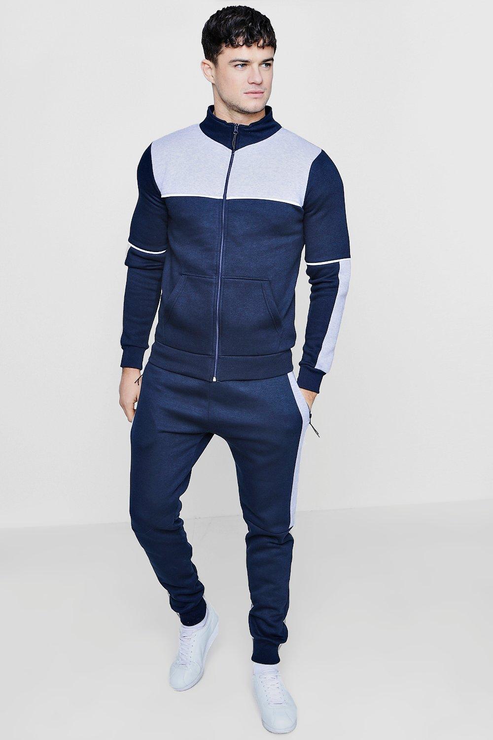 navy blue colour tracksuit