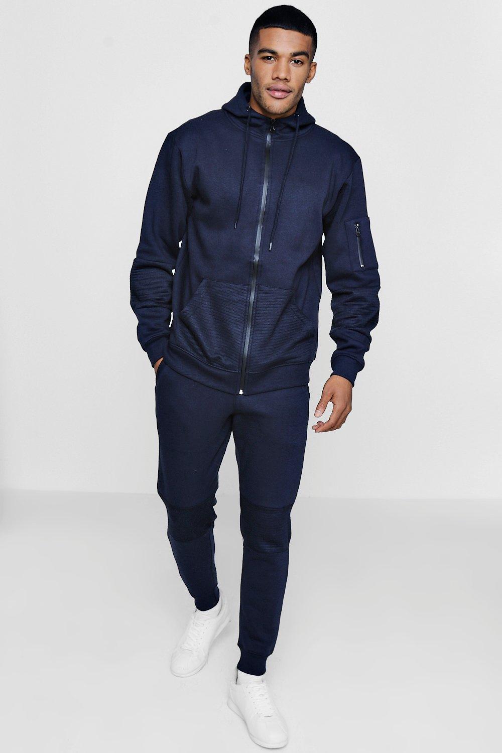 boohooman navy tracksuit