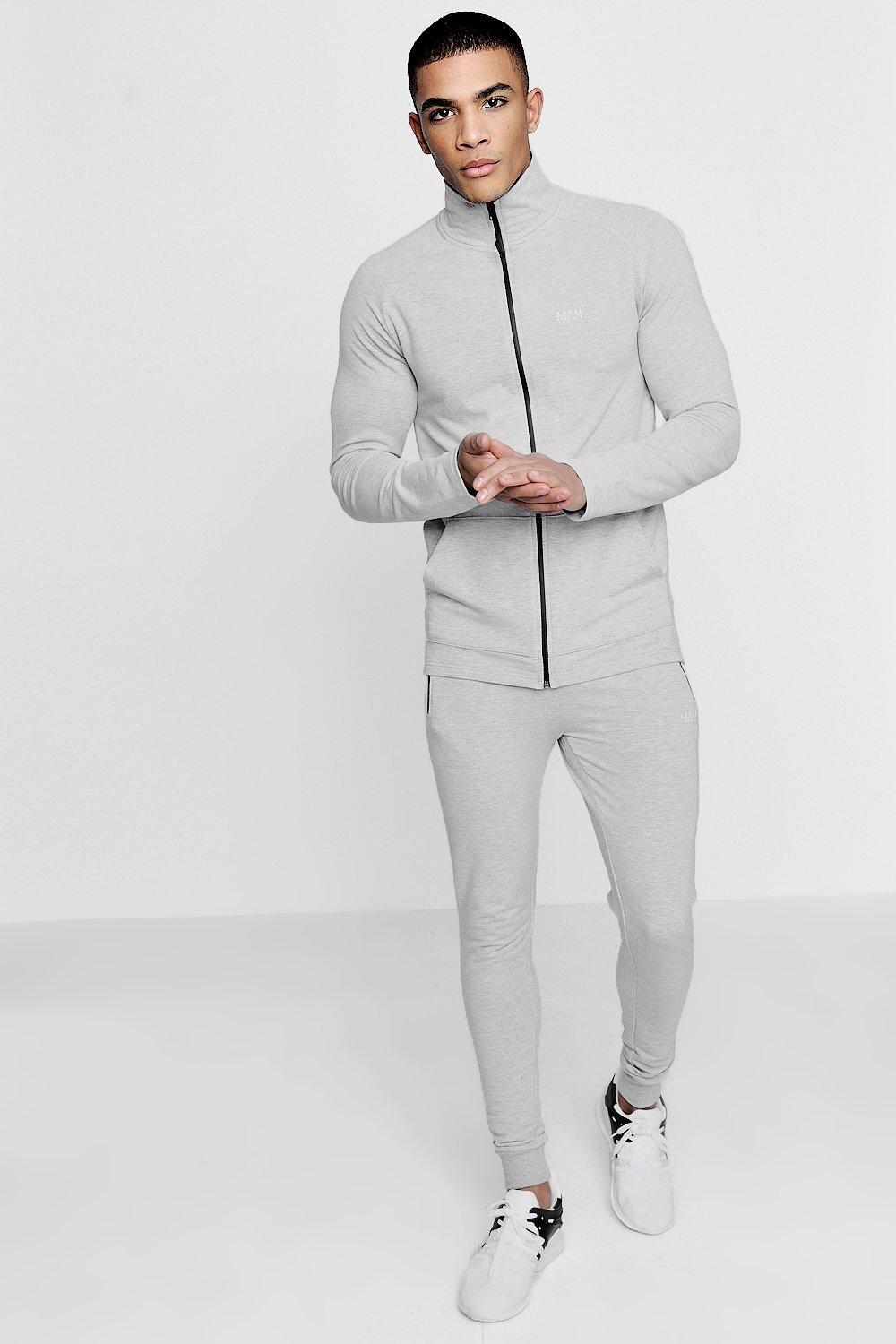 boohoo mens grey tracksuit