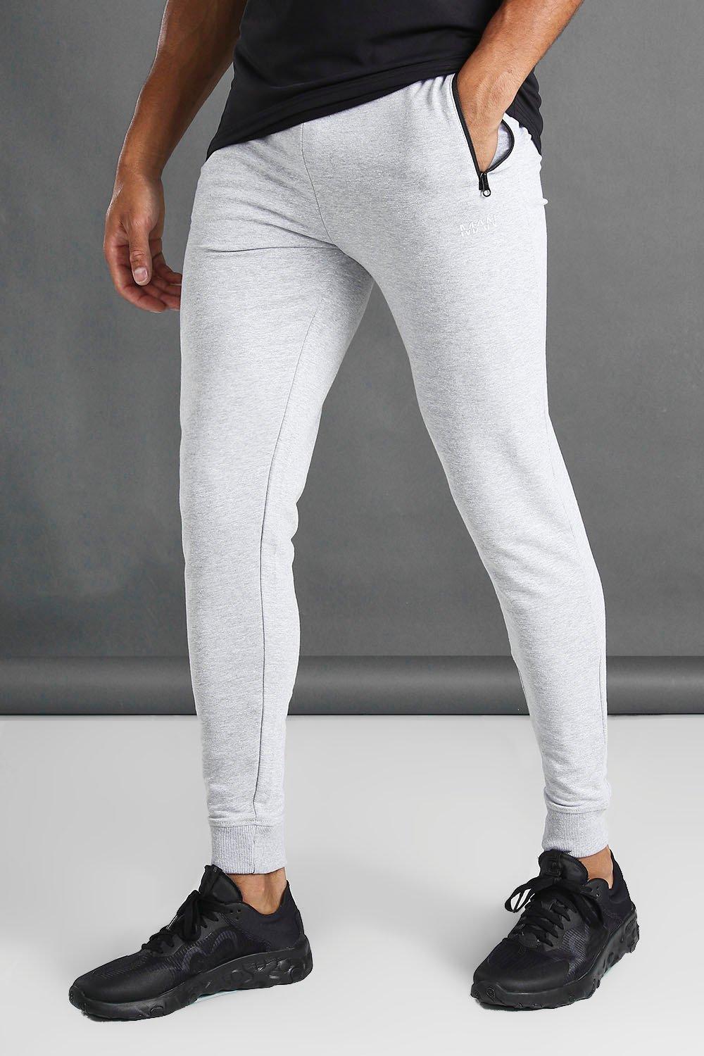 grey skinny joggers mens