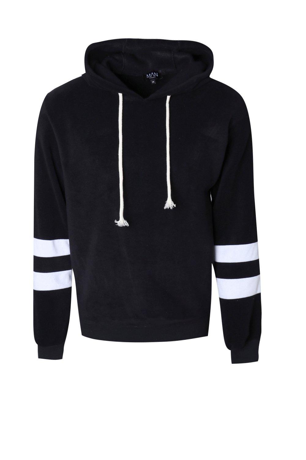 hoodie with striped sleeves