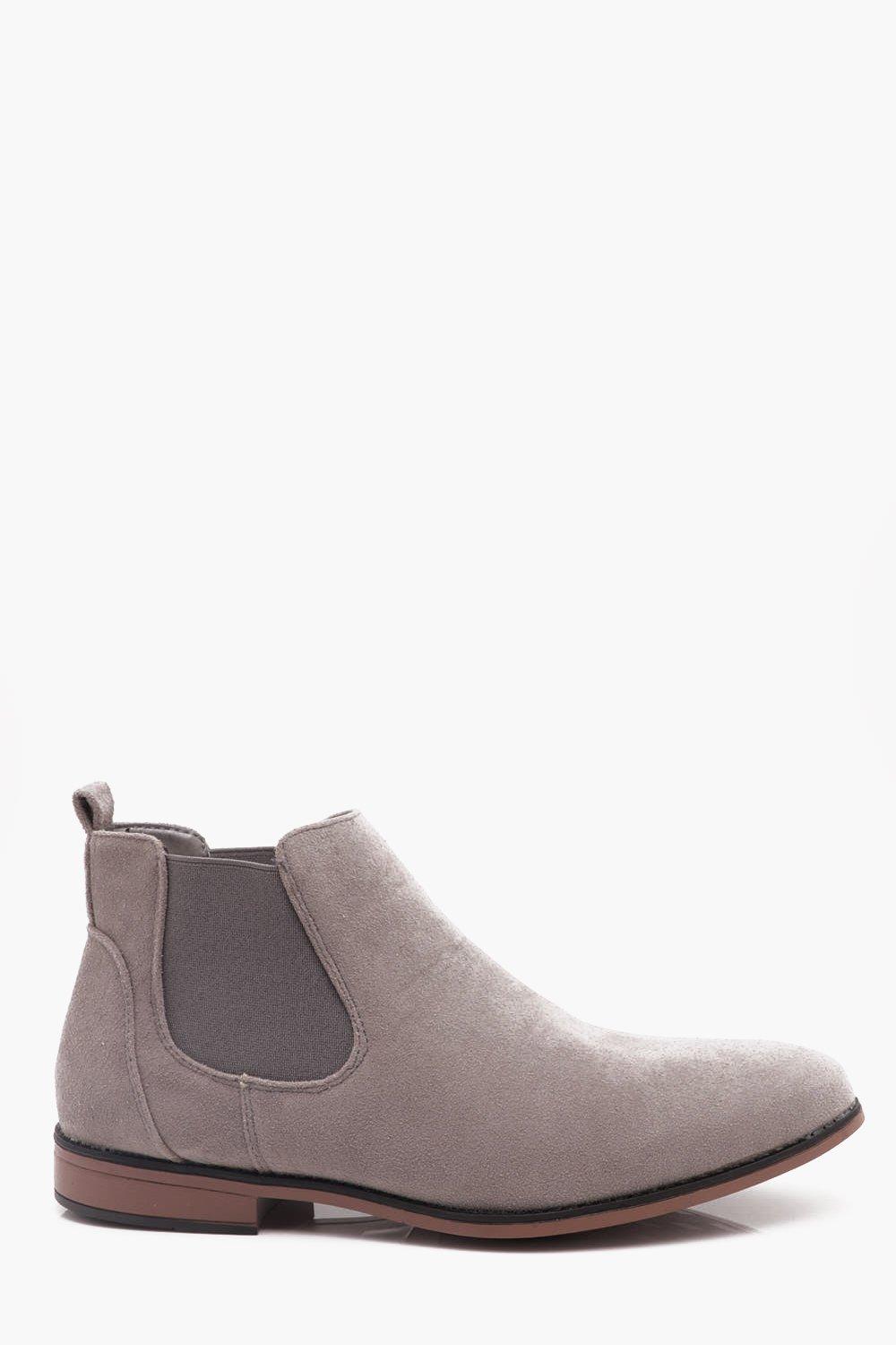 light suede chelsea boots