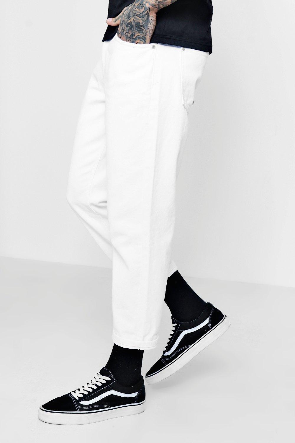 loose fit white jeans