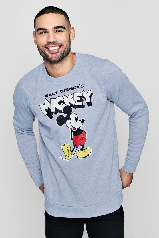 Disney Original Mickey Crew Neck Sweater boohooMAN
