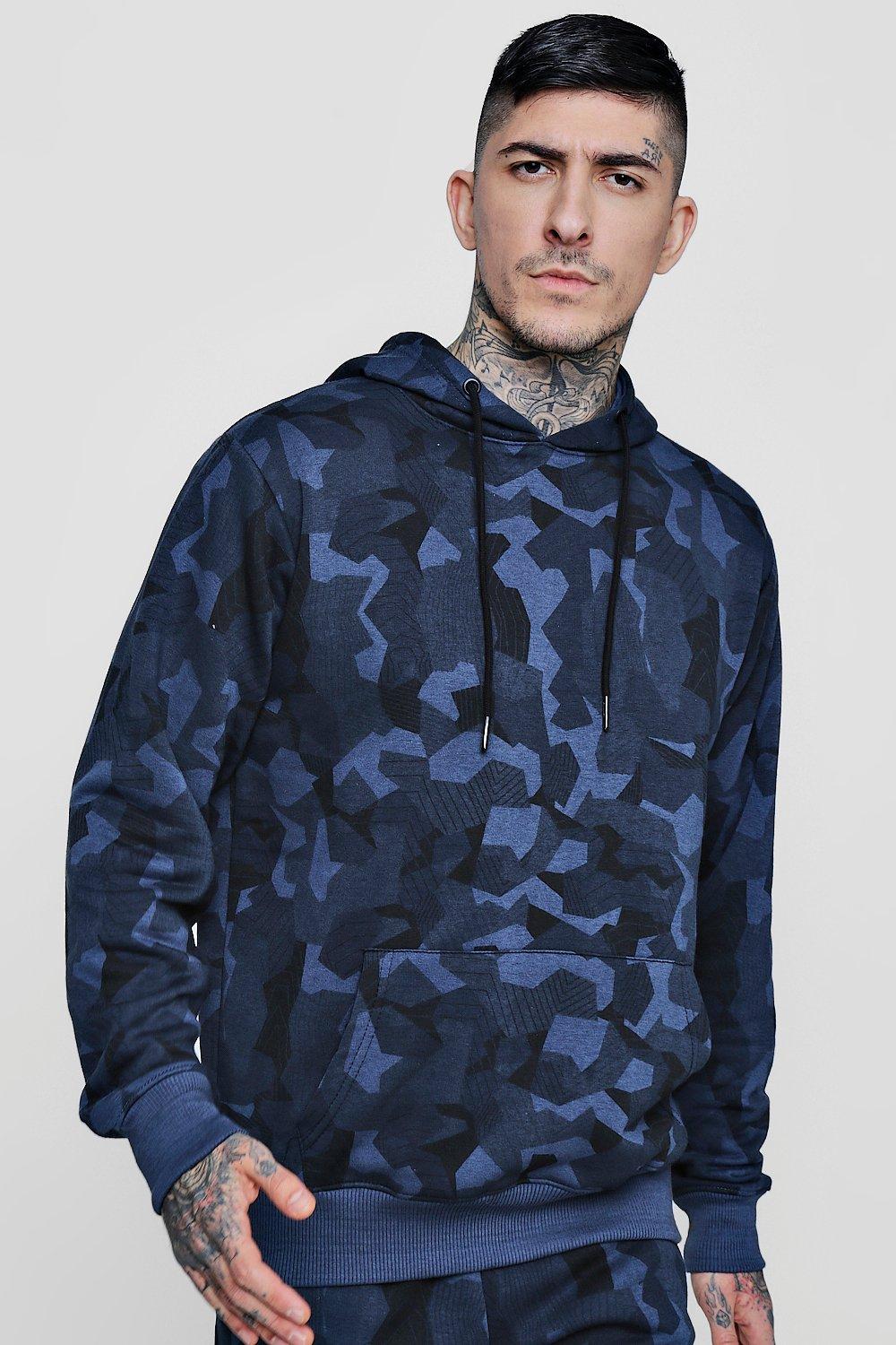 mens blue camo hoodie