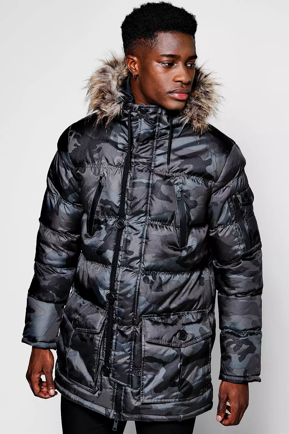 camo fur parka jacket