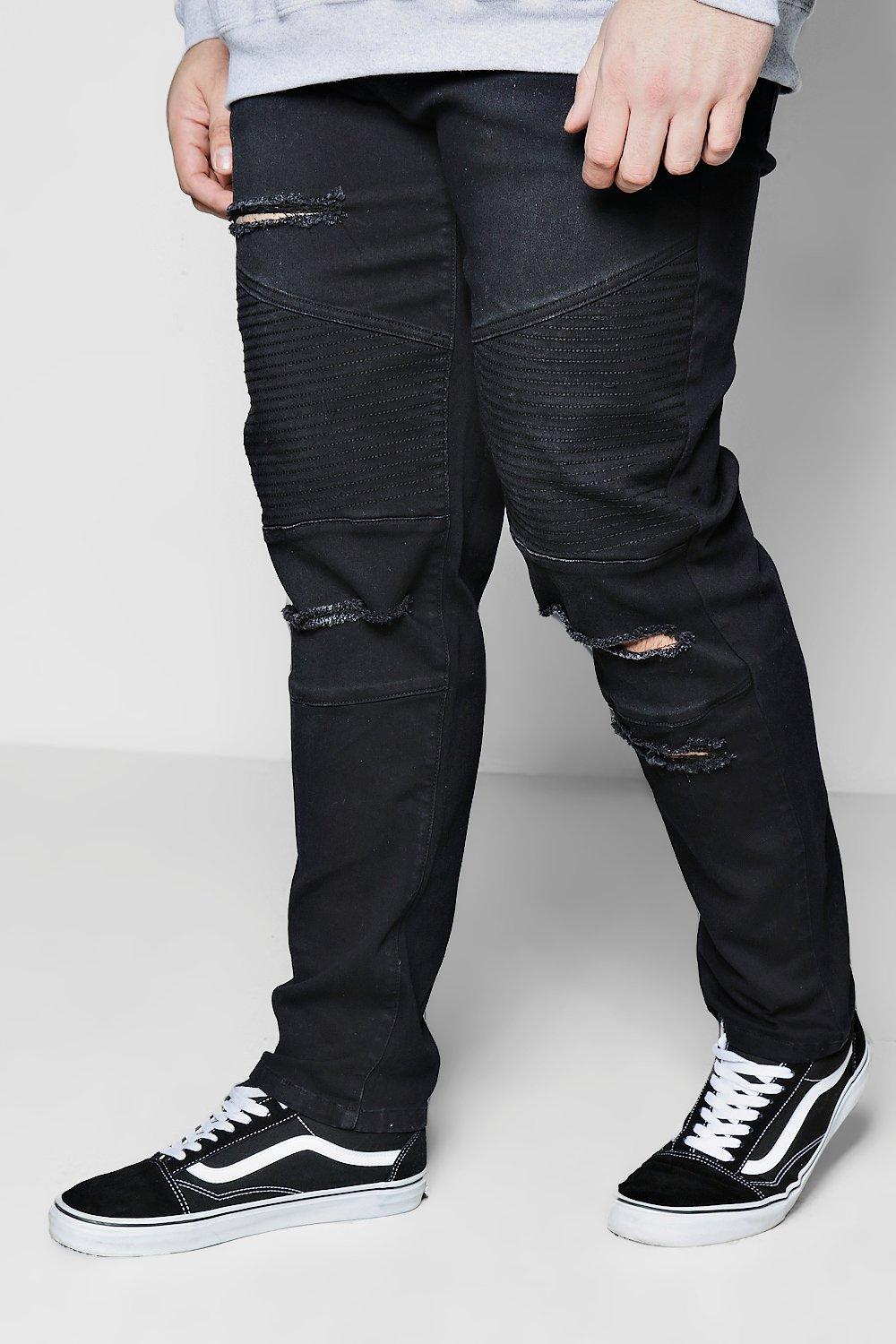 big and tall black distressed jeans