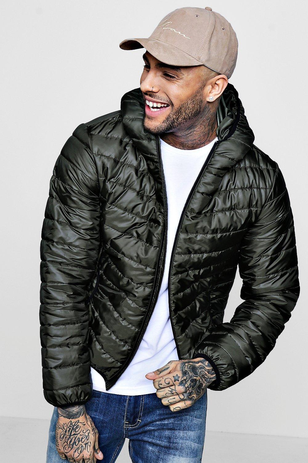 hooded lightweight puffer jacket