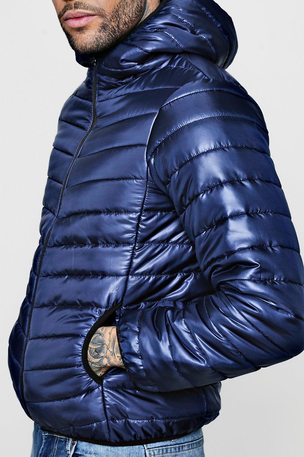 hooded lightweight puffer jacket