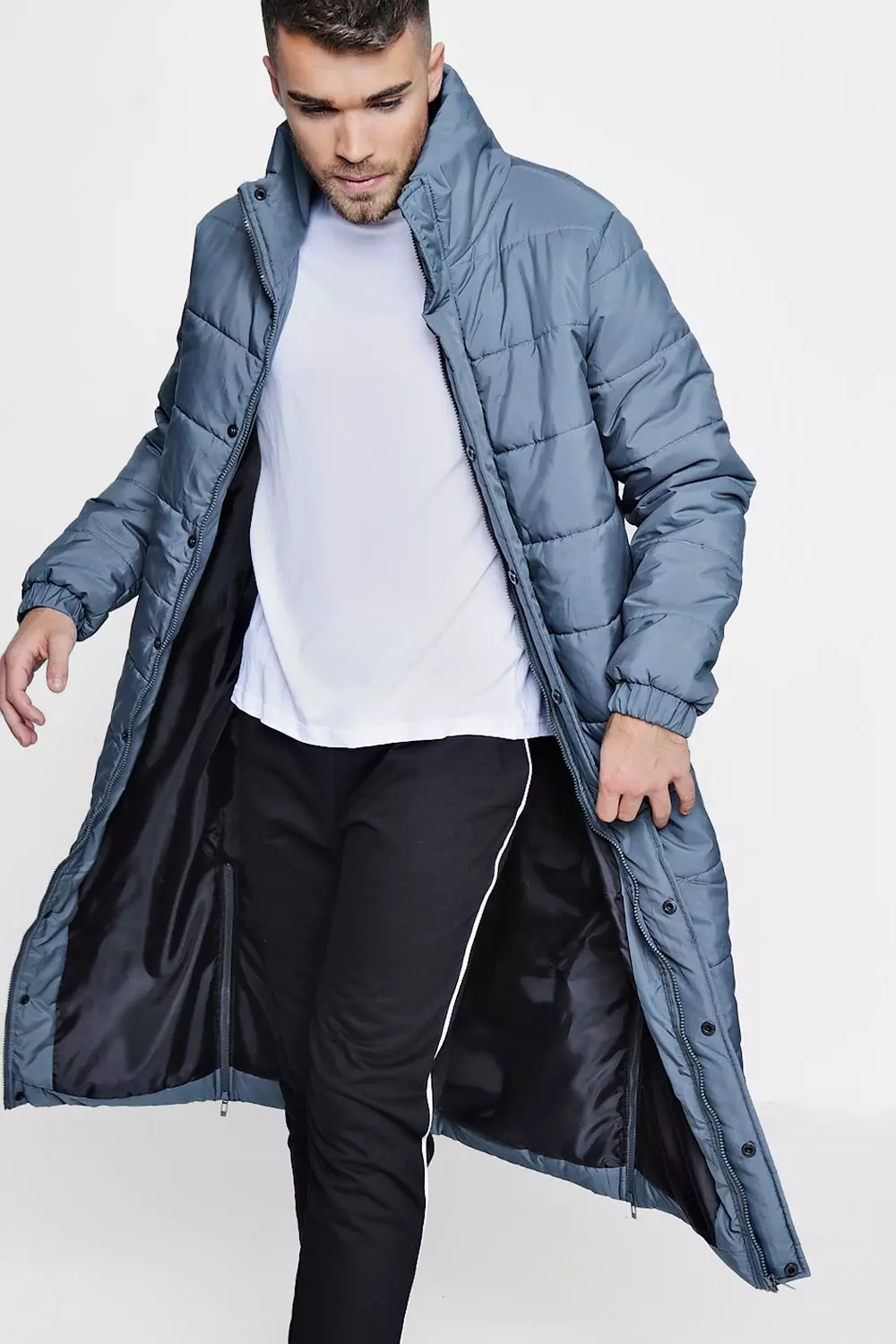 Man Active Matte Longline Puffer Coat BoohooMAN USA, 42% OFF