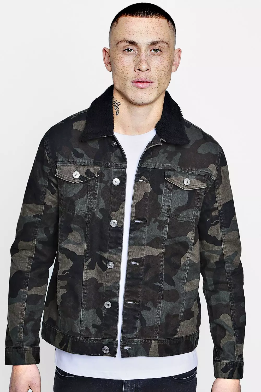 Grey camo hotsell denim jacket