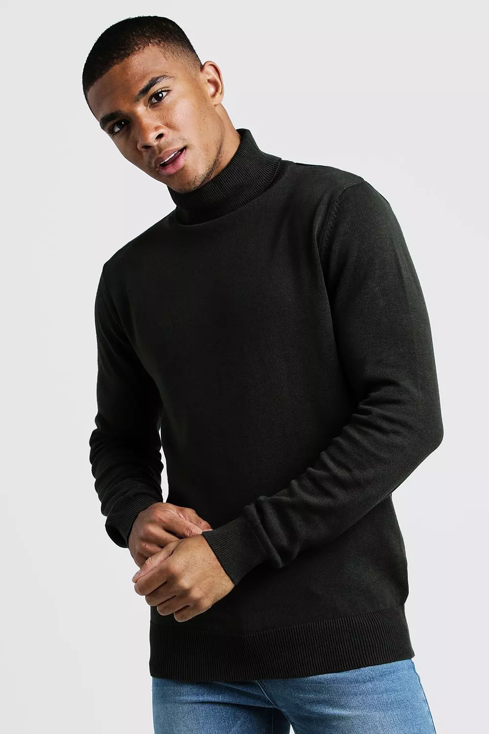 TEEK - Turtleneck Denim Sweatshirt